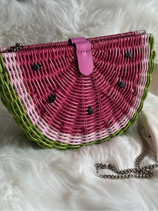 kate spade Handbags - Kate Spade New York Picnic Perfect Watermelon Crossbody Wicker leather bag purse